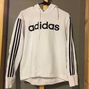 White adidas hoodie sweatshirt